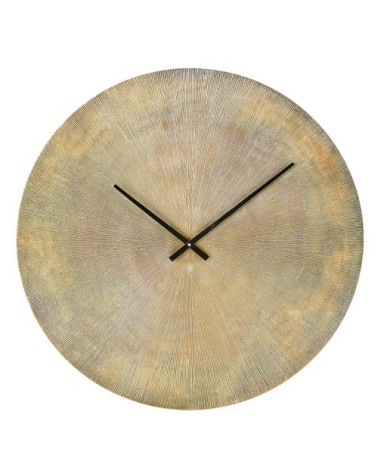 Horloge en métal strié coloris laiton D74