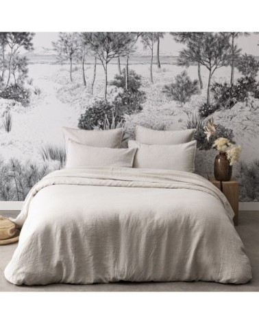 Taie d'oreiller en lin naturel 65x65