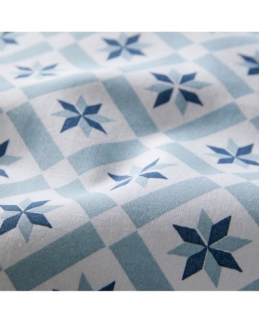 Housse de couette en bambou bleu et blanc 240x220