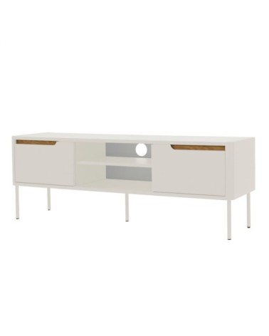 Meuble TV moderne 141,5cm en bois blanc