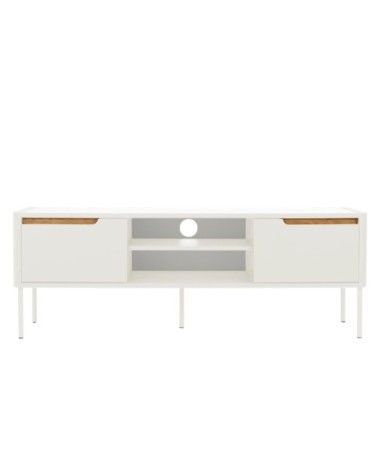 Meuble TV moderne 141,5cm en bois blanc