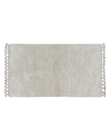 Tapis lavable en laine grise 80 x 140