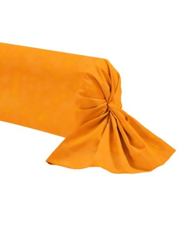 Taie de traversin satin de coton 120 fils  orange 85x185