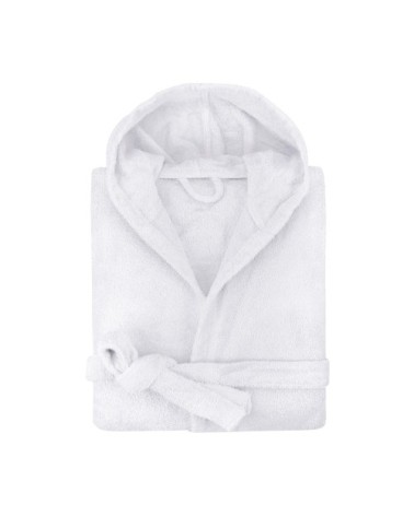Peignoir capuche en coton BIO Taille S Blanc