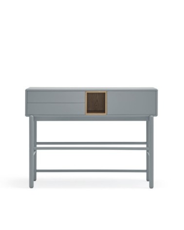 Console 1 porte 2 tiroirs en bois L180cm gris clair