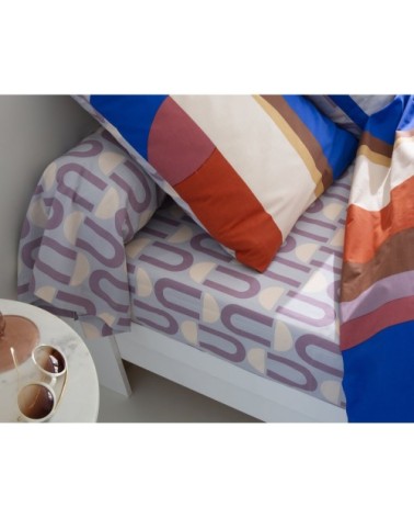 Drap-housse 160x200 multicolore en coton