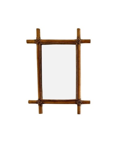 Miroir en rotin rectangulaire 59x79 cm