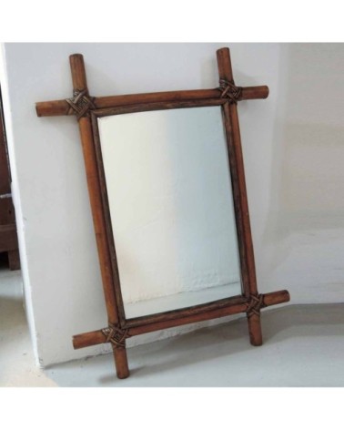 Miroir en rotin rectangulaire 59x79 cm