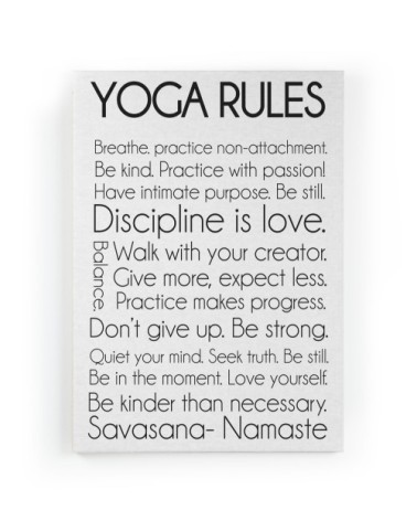 Peinture sur toile 60x40 imprimé HD règles yoga