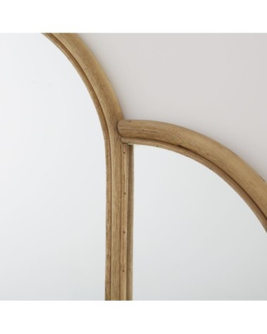 Miroir en rotin beige 130x108