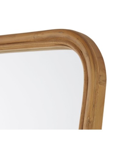 Miroir sur pied en rotin marron 61x170
