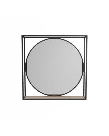 Miroir à formes géométriques en métal noir