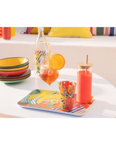 Assiette à dessert en faïence rouge