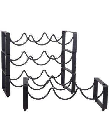 Porte-bouteilles modulable en métal noir