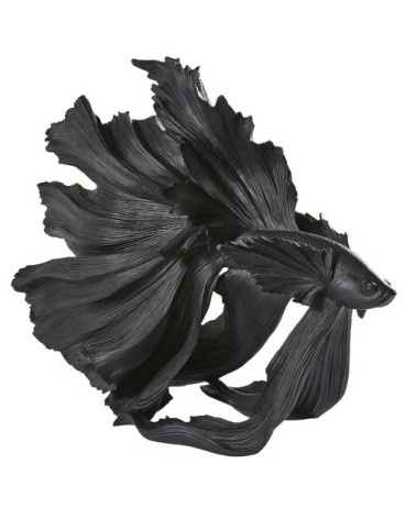 Statue poisson noir mat H56