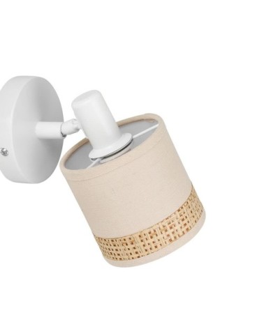Applique patère orientable 1 abat-jour lin papier beige