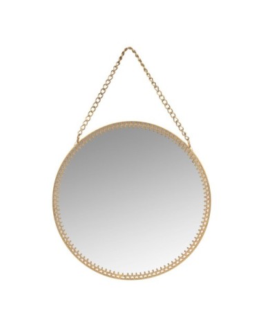 Miroir rond en métal doré D15