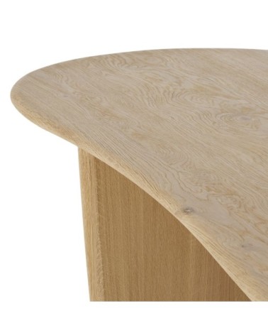 Table à manger en bois de chêne massif beige 6/8 personnes L200