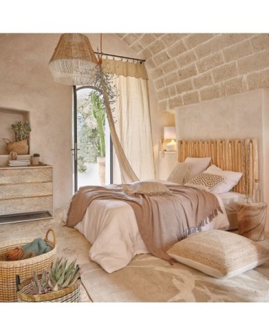 Suspension en fil de jute tressé main beige