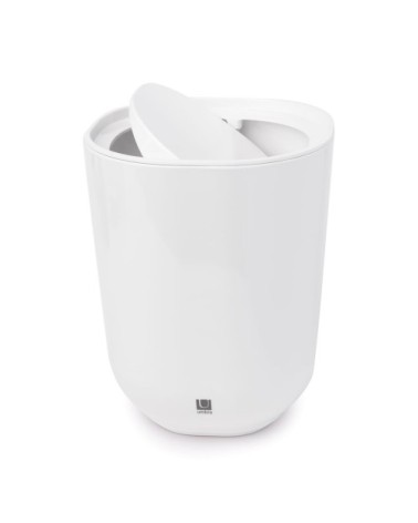 Poubelle salle de bains step melamine blanc