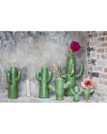 Lot de 2 vases cactus mini porcelaine verte