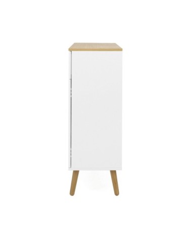 Petit buffet en bois 1 tiroir 2 portes L74cm blanc