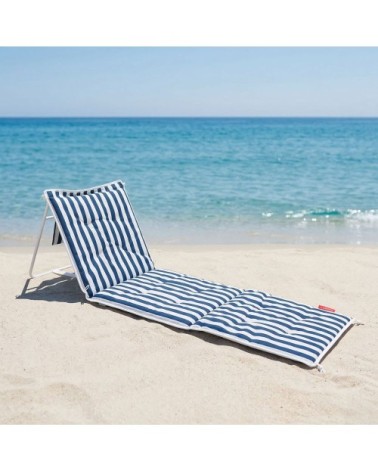 Chaise de Plage Polyester Pliable Bleu