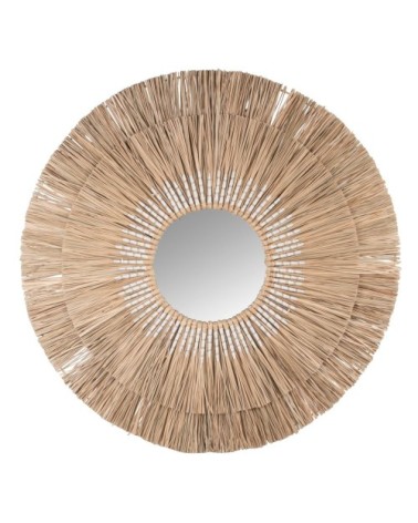 Miroir en jonc de mer beige D90