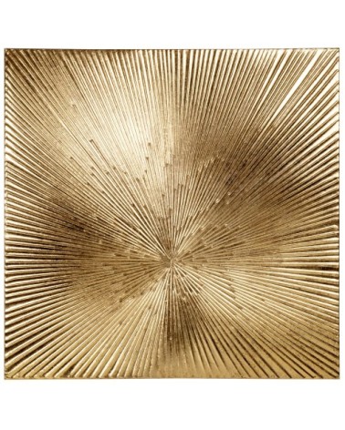 Déco murale en métal doré 80x80
