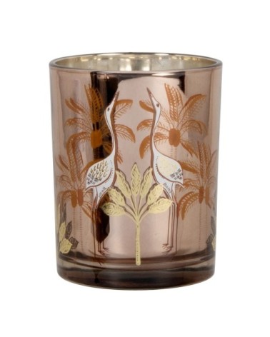 Bougie parfumée en verre doré et marron