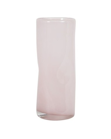 Vase en verre teinté rose H30