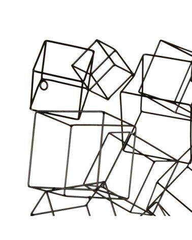 Déco murale en métal filaire noir 60x60