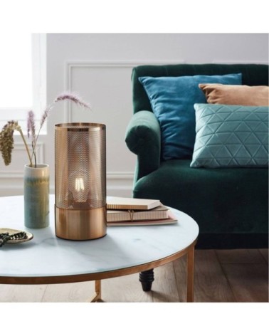 Lampe à poser métal perforé H27cm