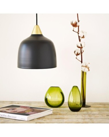 Suspension métal noir et laiton D24cm