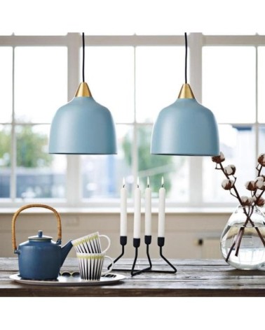 Suspension métal noir et laiton D24cm