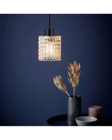 Suspension verre orange D10,8cm