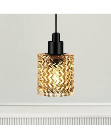 Suspension verre orange D10,8cm