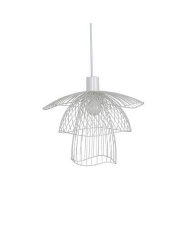 Suspension métal filaire blanc D30cm