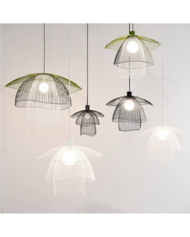 Suspension métal filaire blanc D30cm