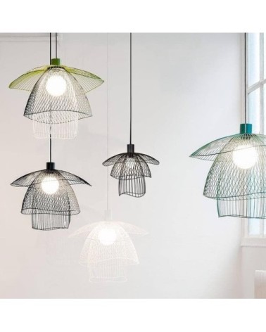 Suspension métal filaire blanc D30cm