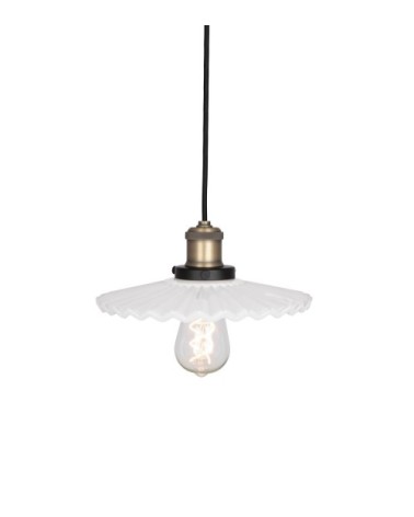 Suspension verre transparent/métal D25cm