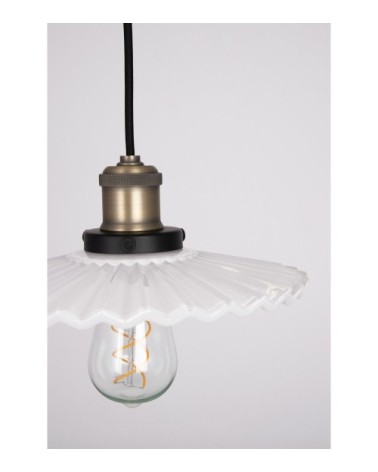 Suspension verre transparent/métal D25cm