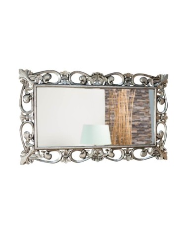 Miroir Cordoue en bois patiné argenté 140 X 80