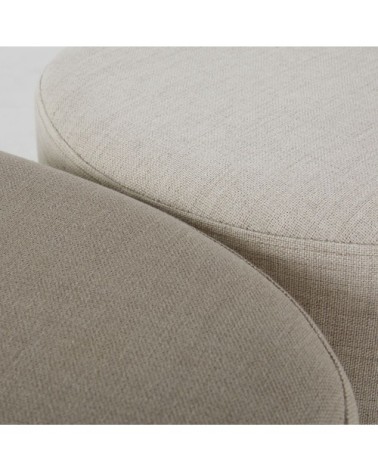 Poufs gris clair et blanc (x2)