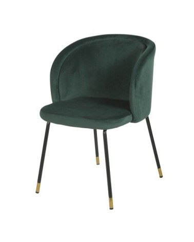 Chaise en velours vert, OEKO-TEX®