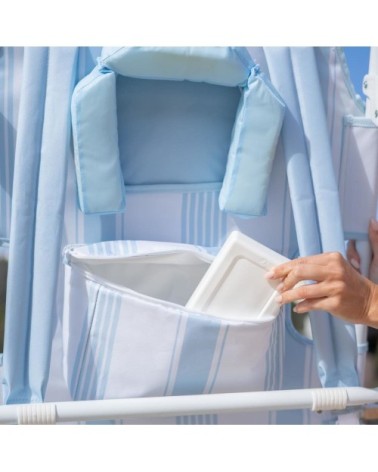 Lot de 2 Chaises de Plage Pliables Bleu