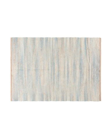 Tapis tissé en jute et coton recyclé verts 140x200