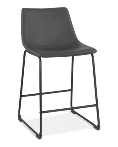 Tabouret de bar minimaliste assise rembourrée gris