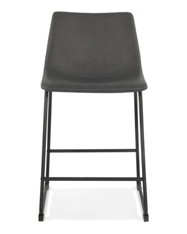 Tabouret de bar minimaliste assise rembourrée gris