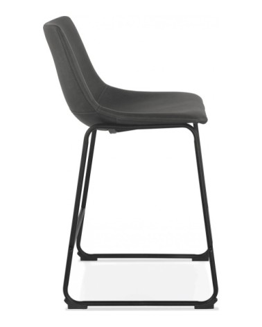 Tabouret de bar minimaliste assise rembourrée gris